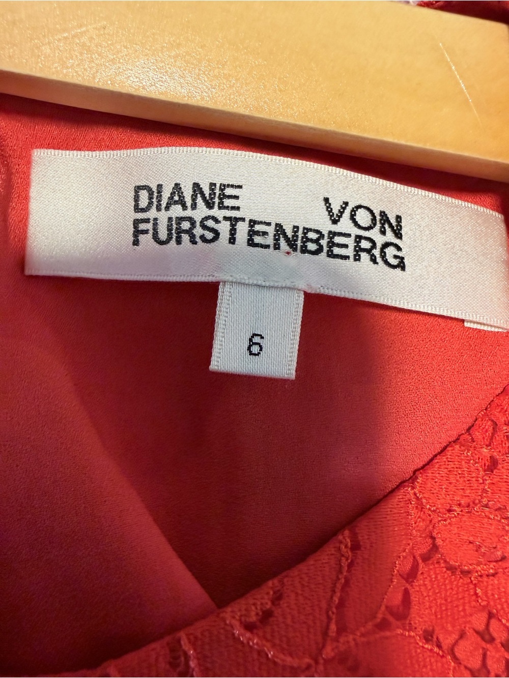 Diane Von Furstenberg Red Orange Floral Lace Sleeveless Dress - Picture 8 of 8